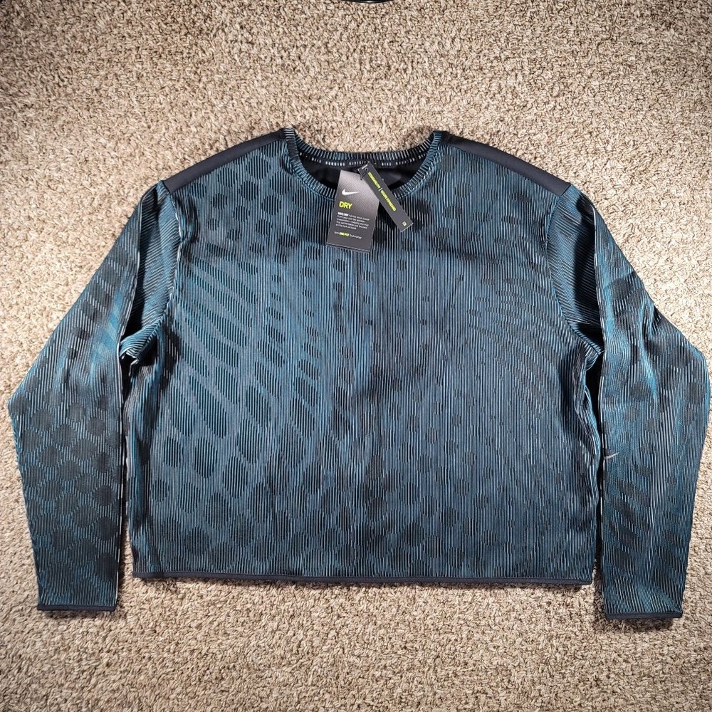 Nike Run Division Midlayer Holoknit Running Top Women's Size Large CU6168-010